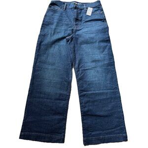 New Lands End Blue Wide Leg Jeans NWT Size 12 High Rise